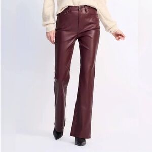 PISTOLA Women's Burgundy Leather Pants